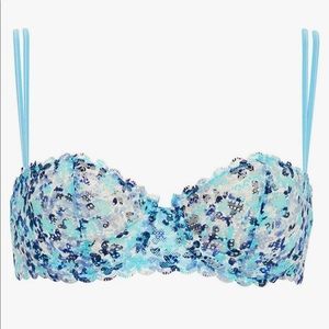 Chantelle Merci Demi Bra, 34D, Aqua Liberty Print